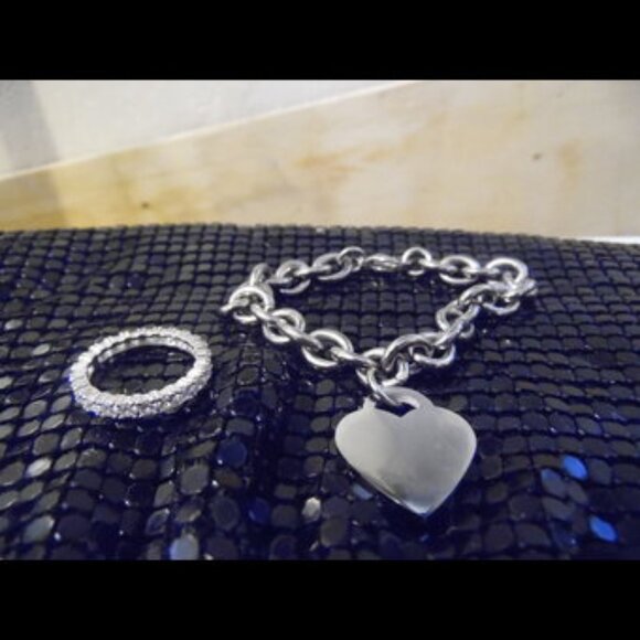 Radiance by Absolute Simulated Diamond Eternity Band & Chain-like Heart Bracelet - Picture 4 of 5